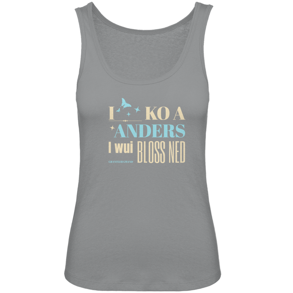Bayerisches Damen Premium Organic Tank Top I ko a anders - blau - Grantler Gwand