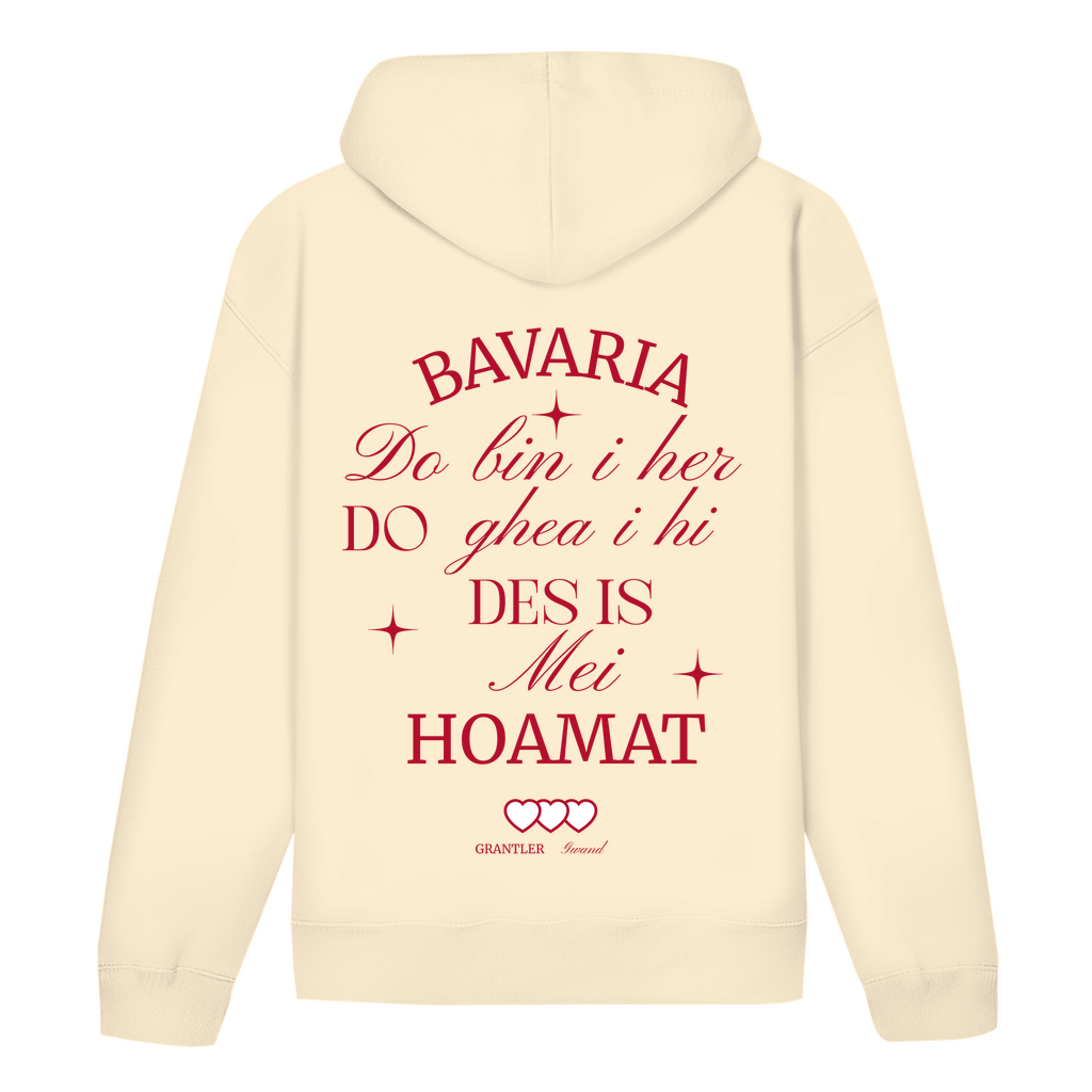 Bayerischer Hoodie Unisex - Bavaria, do bin I her - Rot - Grantler Gwand