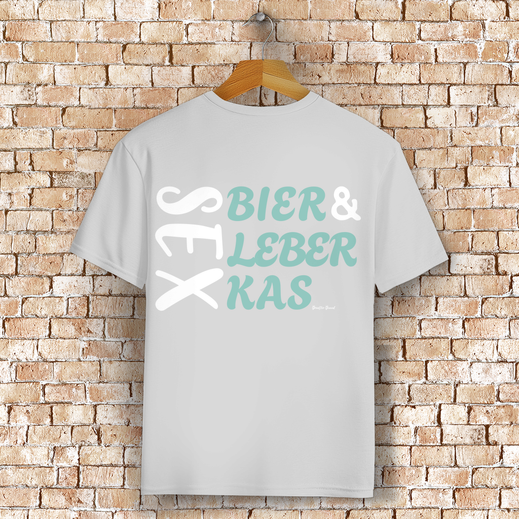 Bayerisches T-Shirt Unisex - Sex, Bier, Leberkas - Grantler Gwand