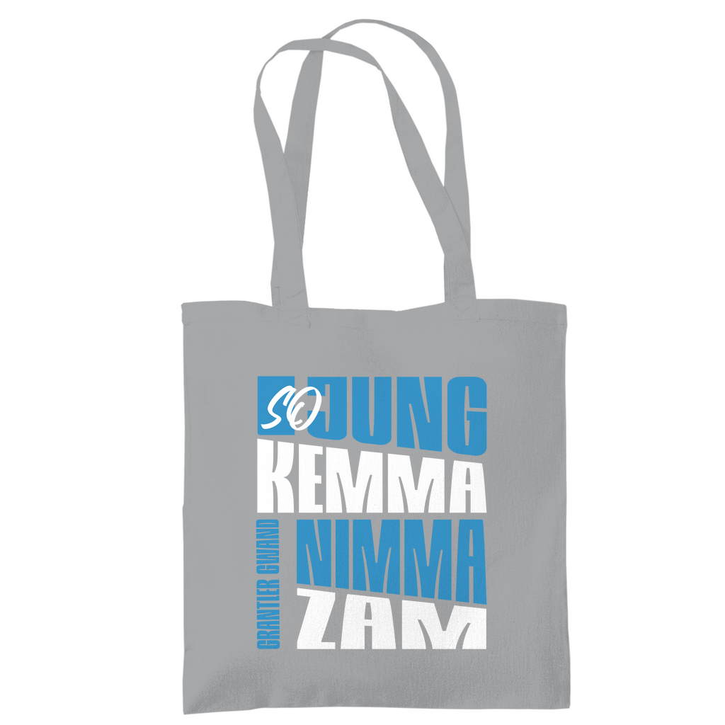 Bayerische Tragetasche - So jung kemma nimma zam - blau/weiß - Grantler Gwand