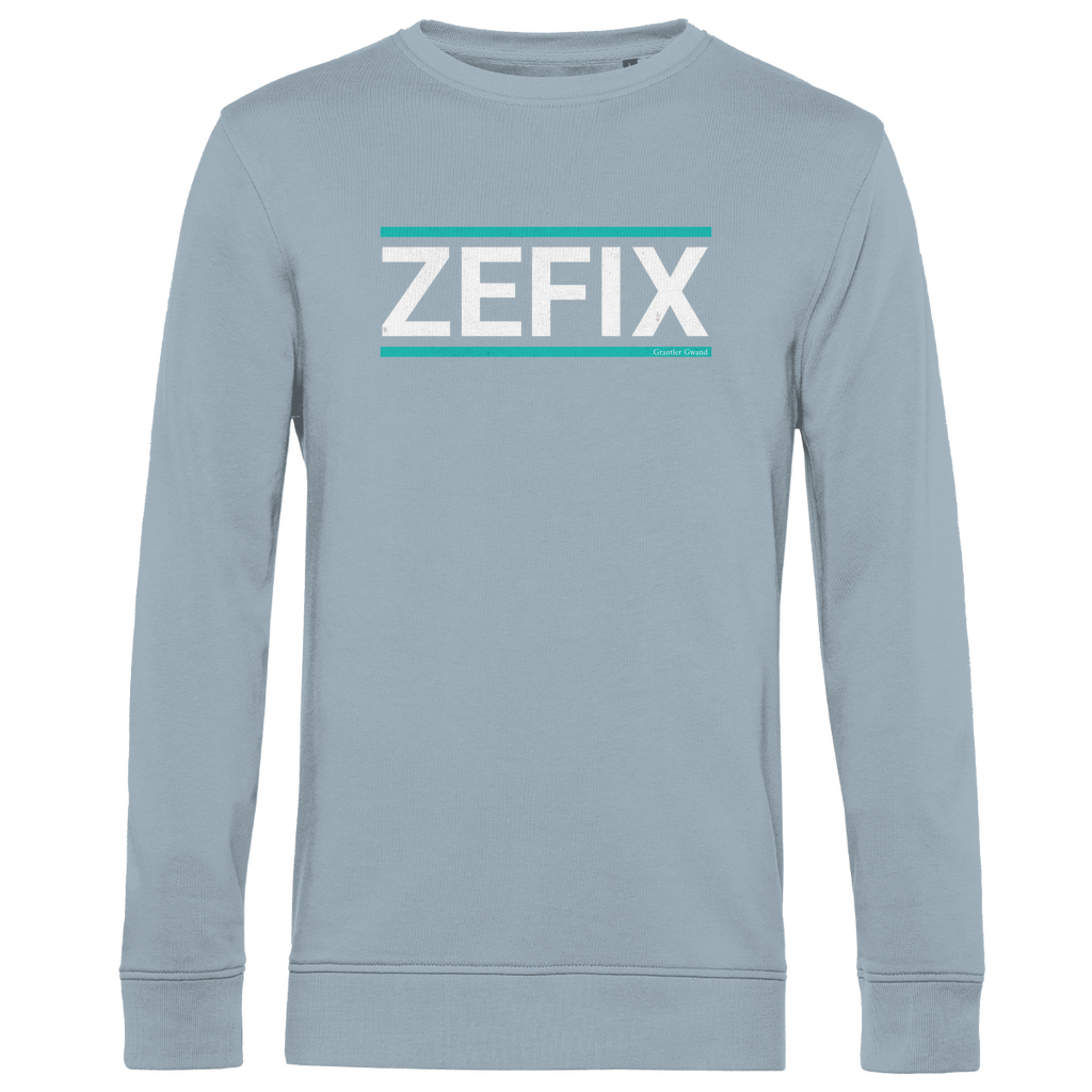 Herren Premium Bio Sweatshirt Zefix - grün/weiß