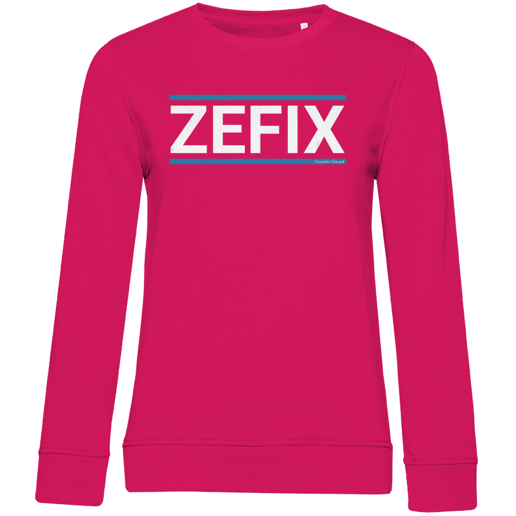 Damen Premium Bio Sweatshirt Zefix - blau/weiß