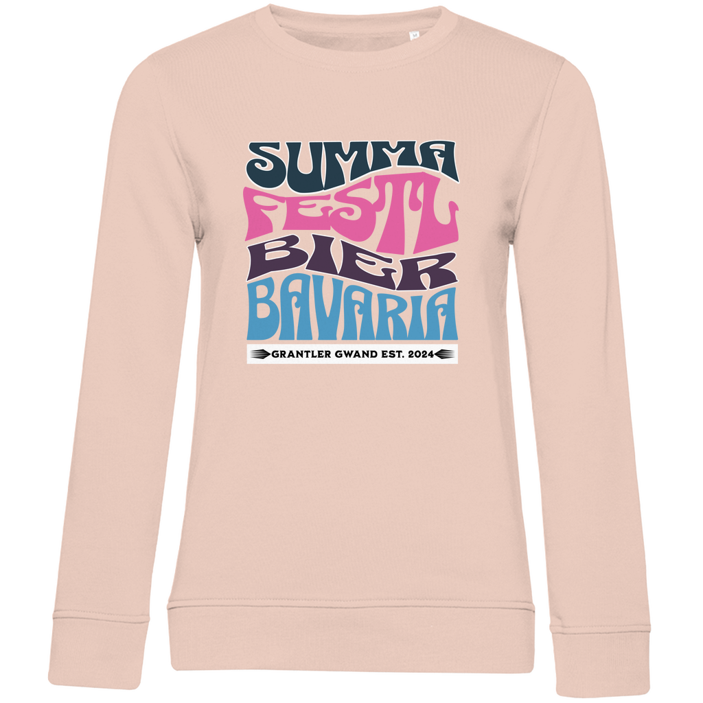 Damen Premium Bio Sweatshirt Summa, Festl, Bier, Bavaria - pink