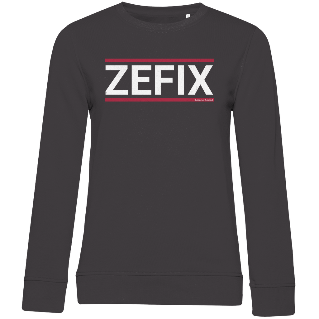 Damen Premium Bio Sweatshirt Zefix - rot/weiß