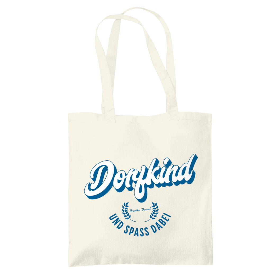Bayerische Tragetasche Dorfkind und Spaß dabei - blau - Grantler Gwand