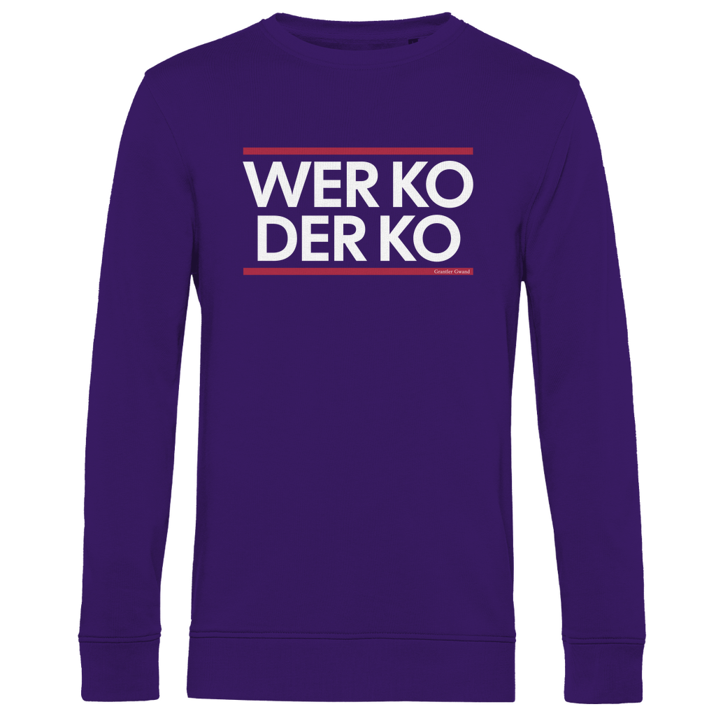 Herren Premium Bio Sweatshirt wer ko der ko - rot/weiß