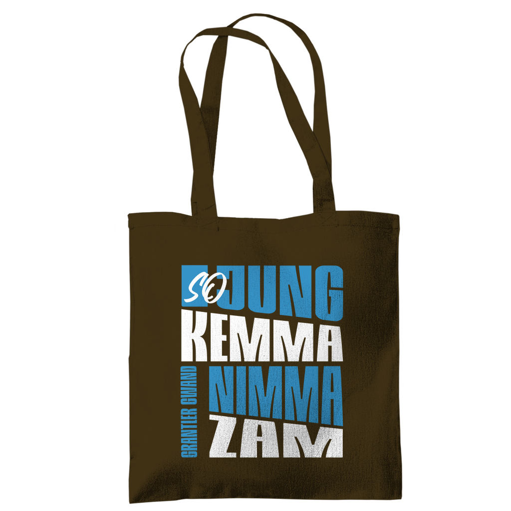 Bayerische Tragetasche - So jung kemma nimma zam - blau/weiß - Grantler Gwand