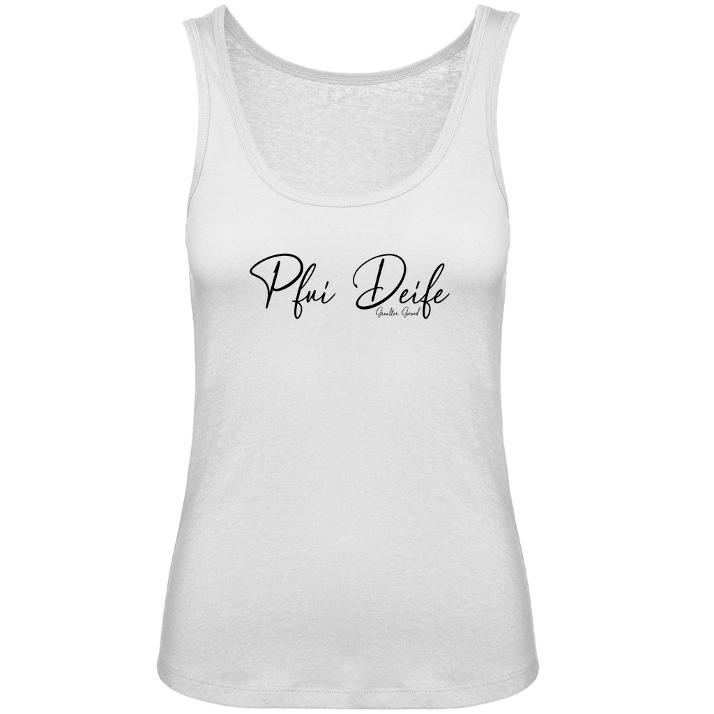 Bayerisches Damen Premium Organic Tank Top Pfui Deife - schwarz - Grantler Gwand