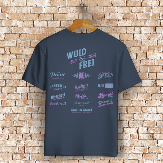 Bayerisches T-Shirt Unisex - Wuid & Frei Dorfleben - Grantler Gwand