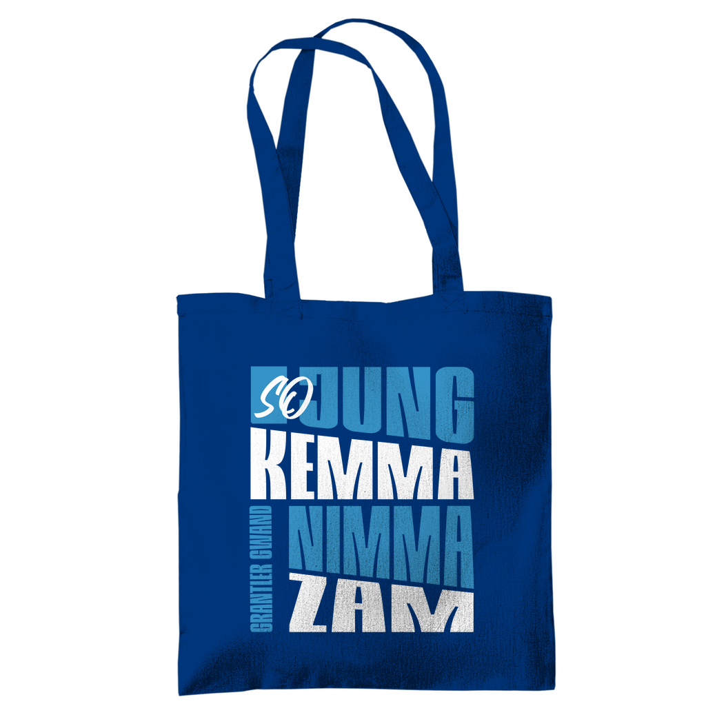 Bayerische Tragetasche - So jung kemma nimma zam - blau/weiß - Grantler Gwand