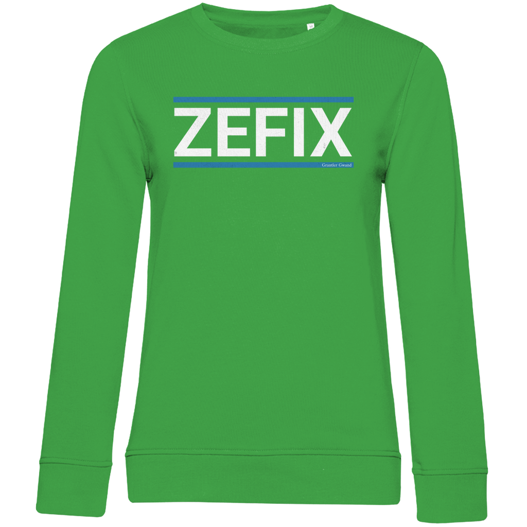 Damen Premium Bio Sweatshirt Zefix - blau/weiß