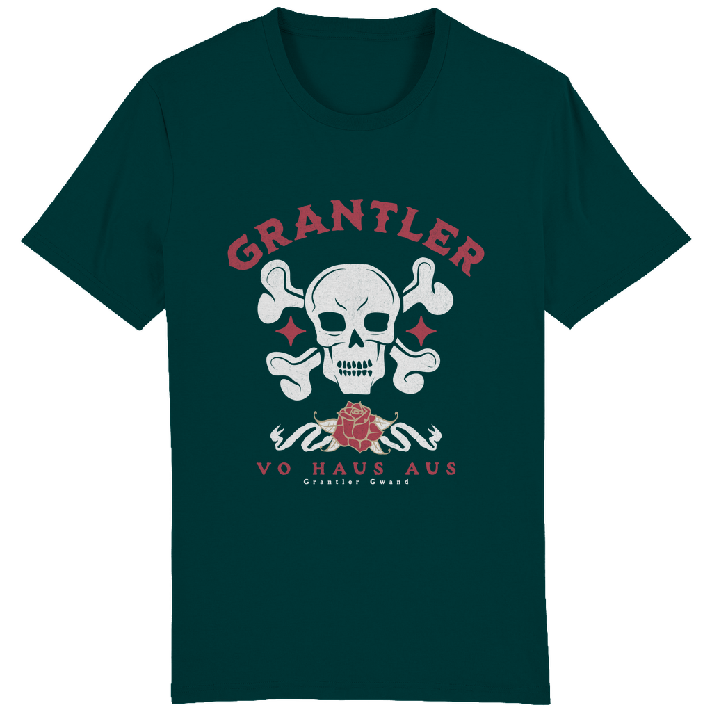 Bayerisches Herren T-Shirt Grantler vo Haus aus - rot/weiß - Grantler Gwand