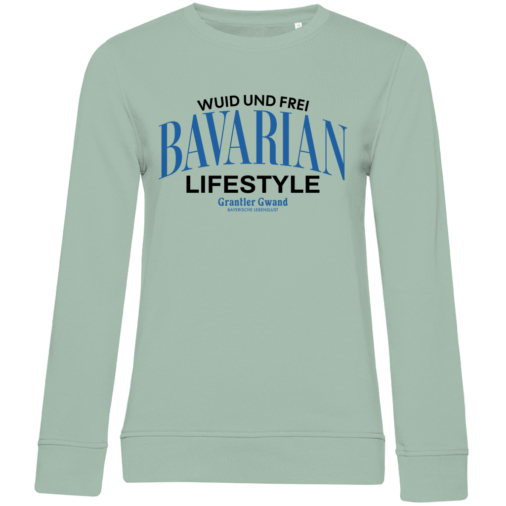 Bayerisches Damen Premium Bio Sweatshirt Bavarian Lifestyle - schwarz - Grantler Gwand