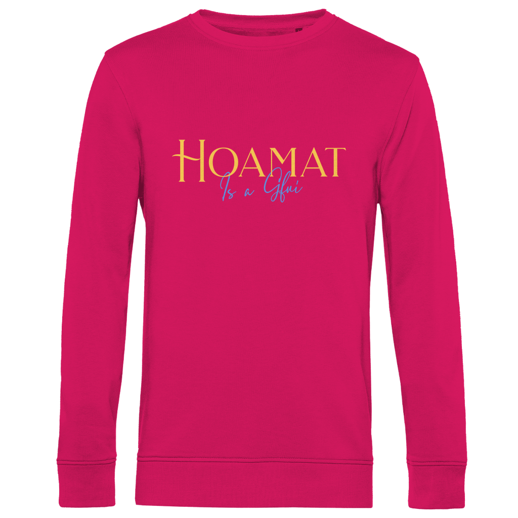 bayerisches Herren Premium Bio Sweatshirt Hoamat is a Gfui - Gelb/Blau - Grantler Gwand