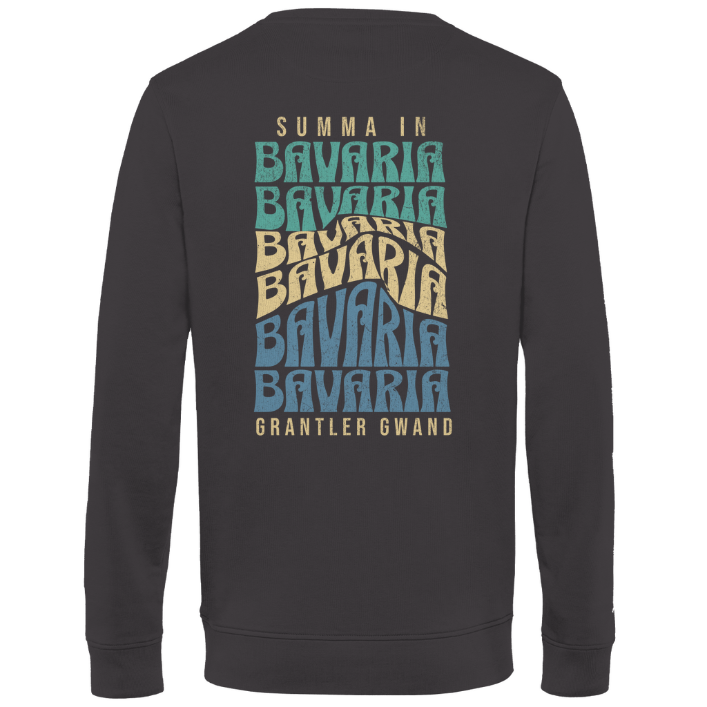 Herren Premium Bio Sweatshirt Summa in Bavaria - Grün/Gold/Blau BACKPRINT