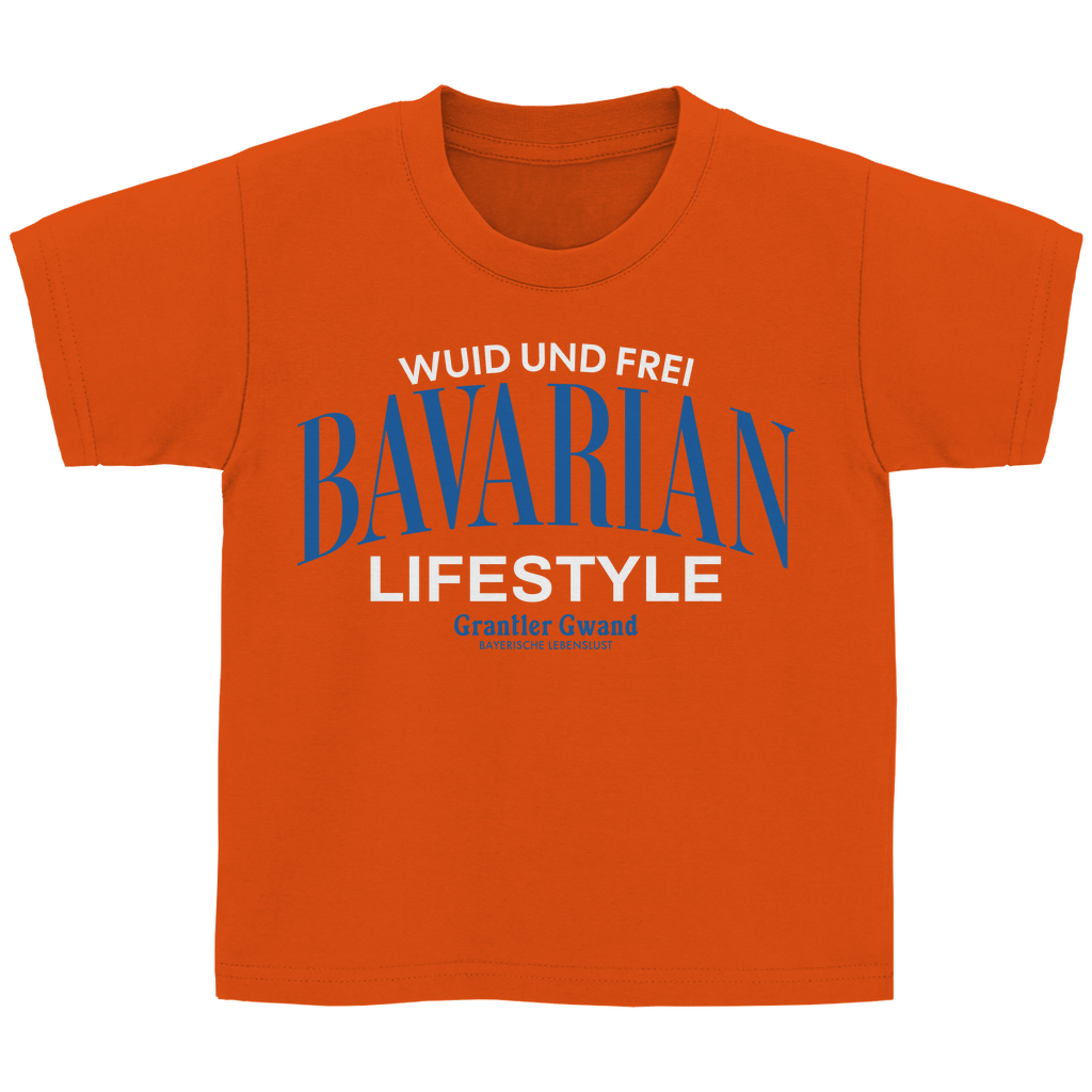 Bayerisches Kinder T-Shirt - Wuid und Frei - Bavarian Lifestyle - Grantler Gwand