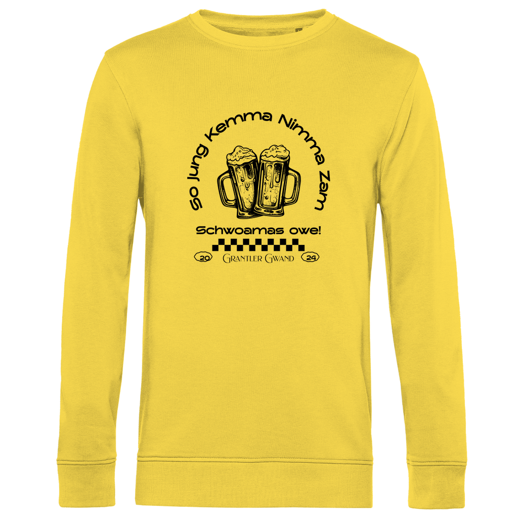 Herren Premium Bio Sweatshirt So jung kemma nimma zam, schwoamas owe - schwarz