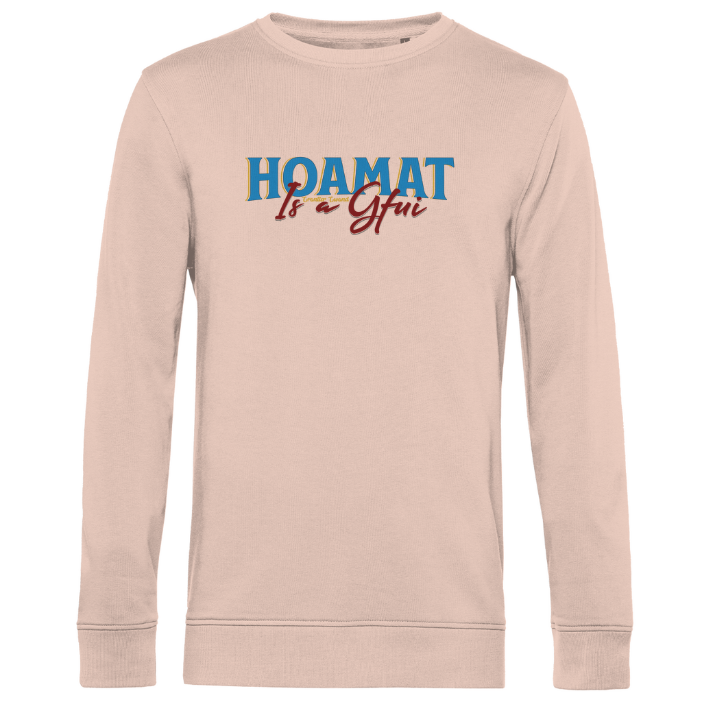 Herren Premium Bio Sweatshirt Hoamat is a Gfui - blau/rot
