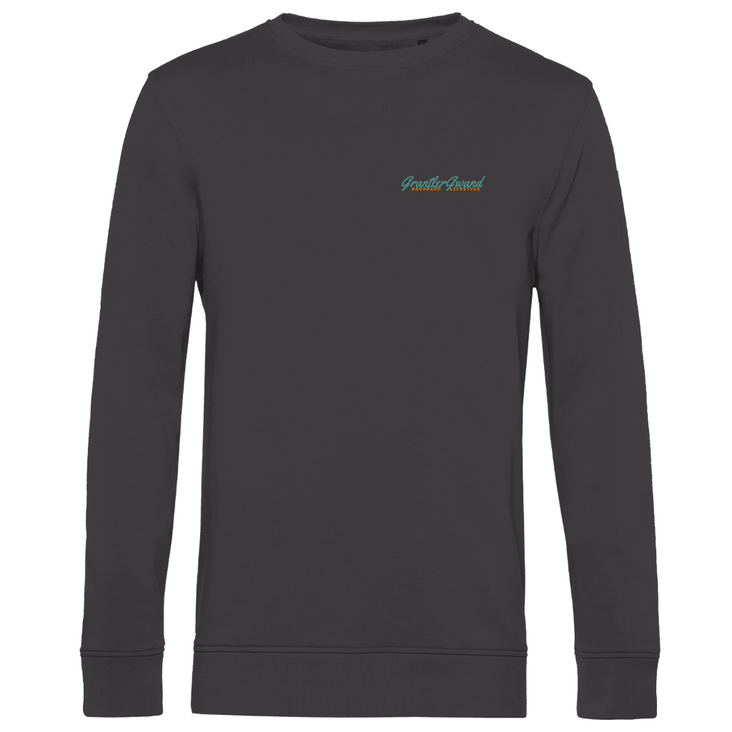 Bayerisches Herren Premium Bio Sweatshirt - A Hoibe a day keeps the Doctor away - Front- und Backprint - Grantler Gwand