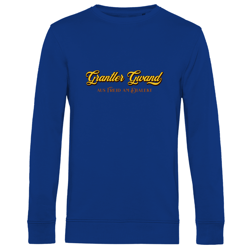 Bayerisches Herren Premium Bio Sweatshirt Grantler Gwand - aus freid am Dialekt - gold - Grantler Gwand
