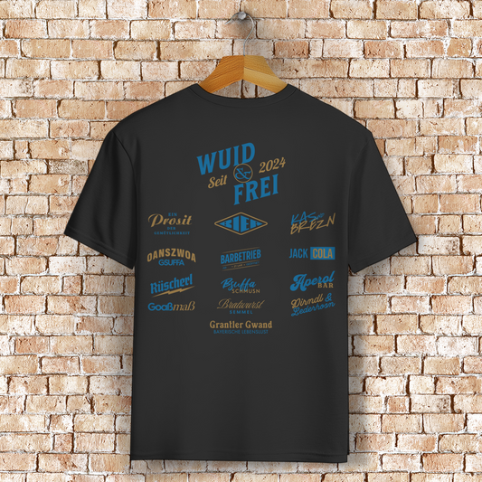 Bayerisches T-Shirt Unisex - Wuid & Frei Dorfleben - Grantler Gwand