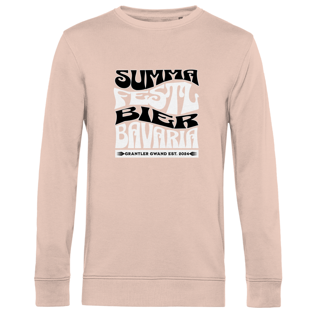 Herren Premium Bio Sweatshirt Summa, Festl, Bier, Bavaria - schwarz/weiß