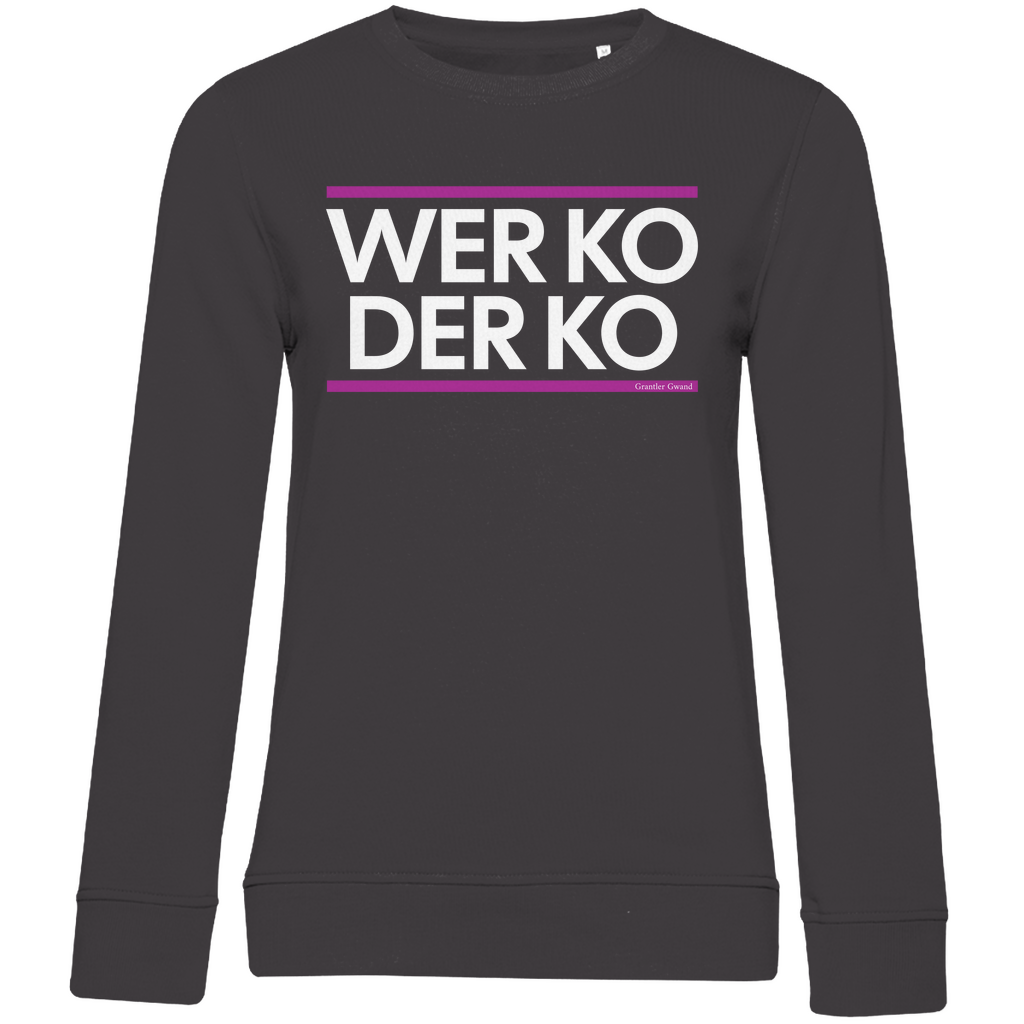 Damen Premium Bio Sweatshirt wer ko der ko - pink/weiß