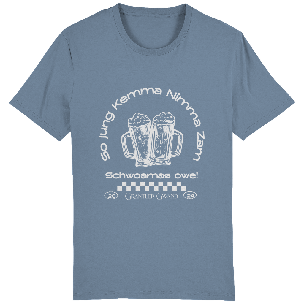 Bayerisches Herren T-Shirt So jung kemma nimma zam, schwoamas owe - weiß - Grantler Gwand