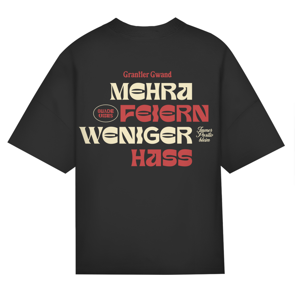 Bayerisches Oversize T-Shirt unisex - Mehra Feiern - rot/beige - Grantler Gwand