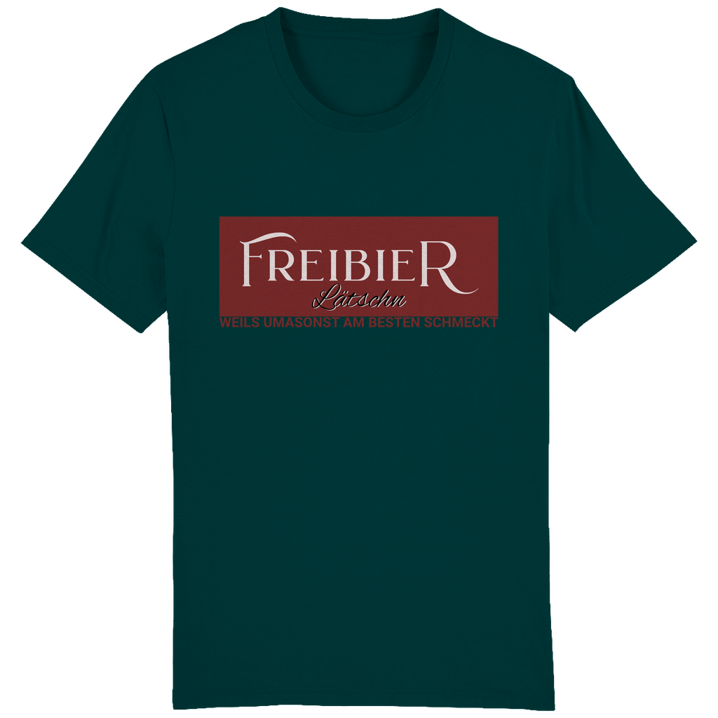 Bayerisches Herren T-Shirt Freibierlätschn - rot - Grantler Gwand
