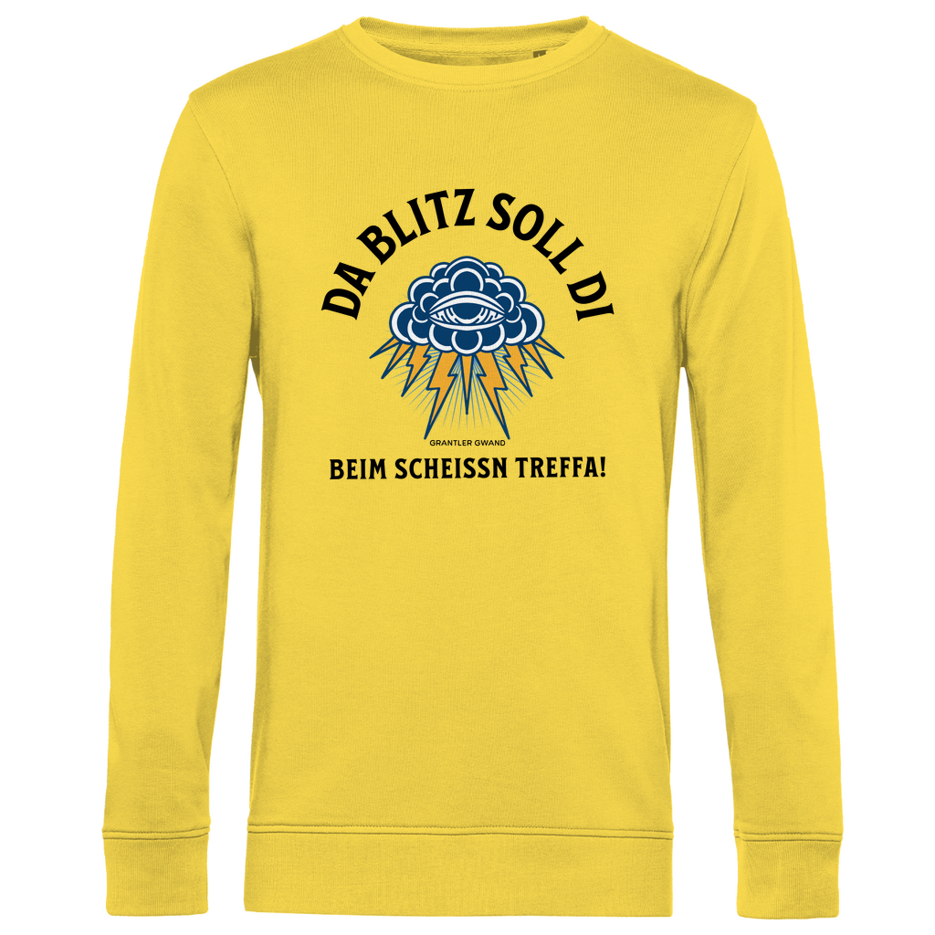 Herren Premium Bio Sweatshirt Da Blitz soll di beim scheissn treffa - schwarz