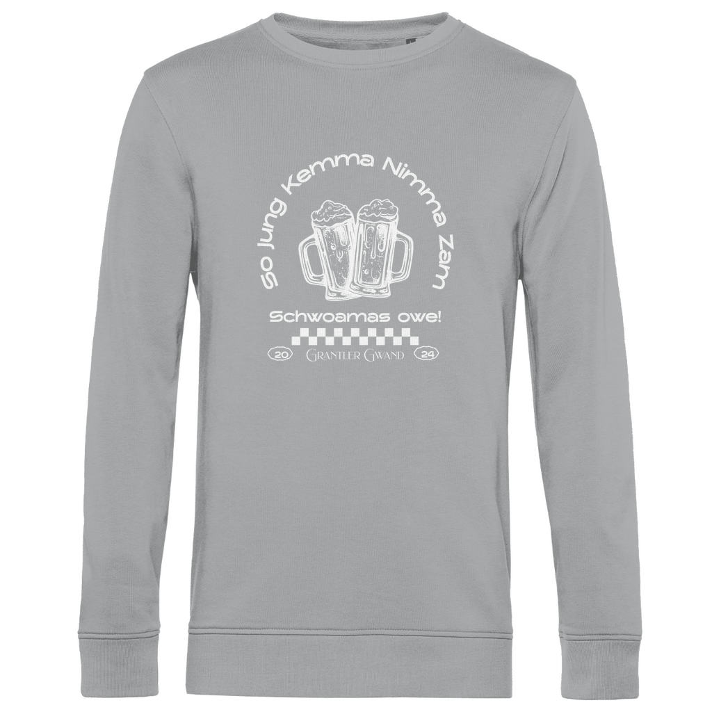 Herren Premium Bio Sweatshirt So jung kemma nimma zam, schwoamas owe - weiß