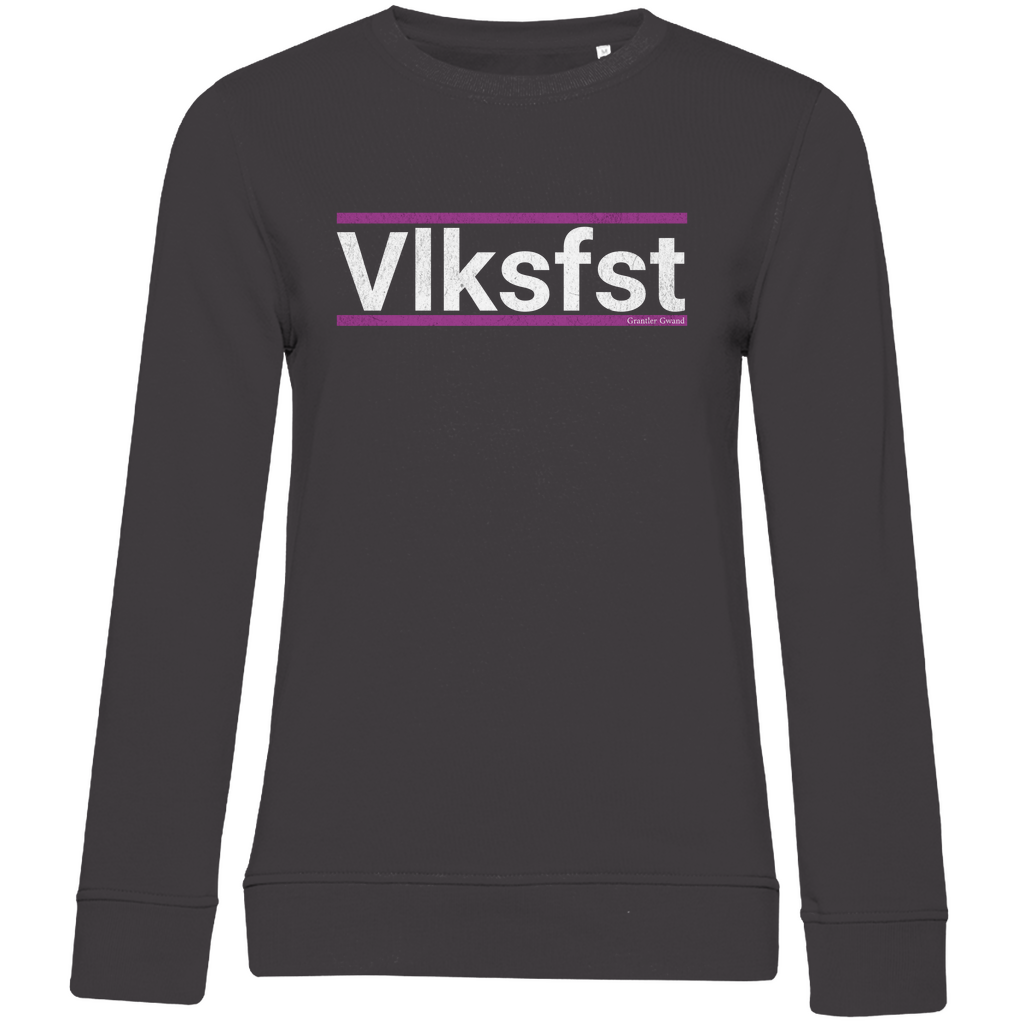 Damen Premium Bio Sweatshirt Vlksfst - lila/weiß