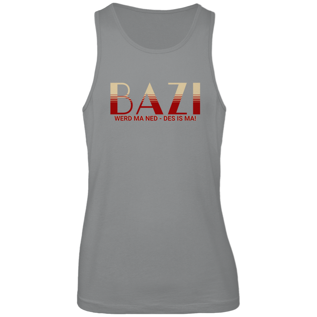 Bayerisches Herren Premium Tank Top Bazi werd ma ned, des is ma - rot/beige - Grantler Gwand