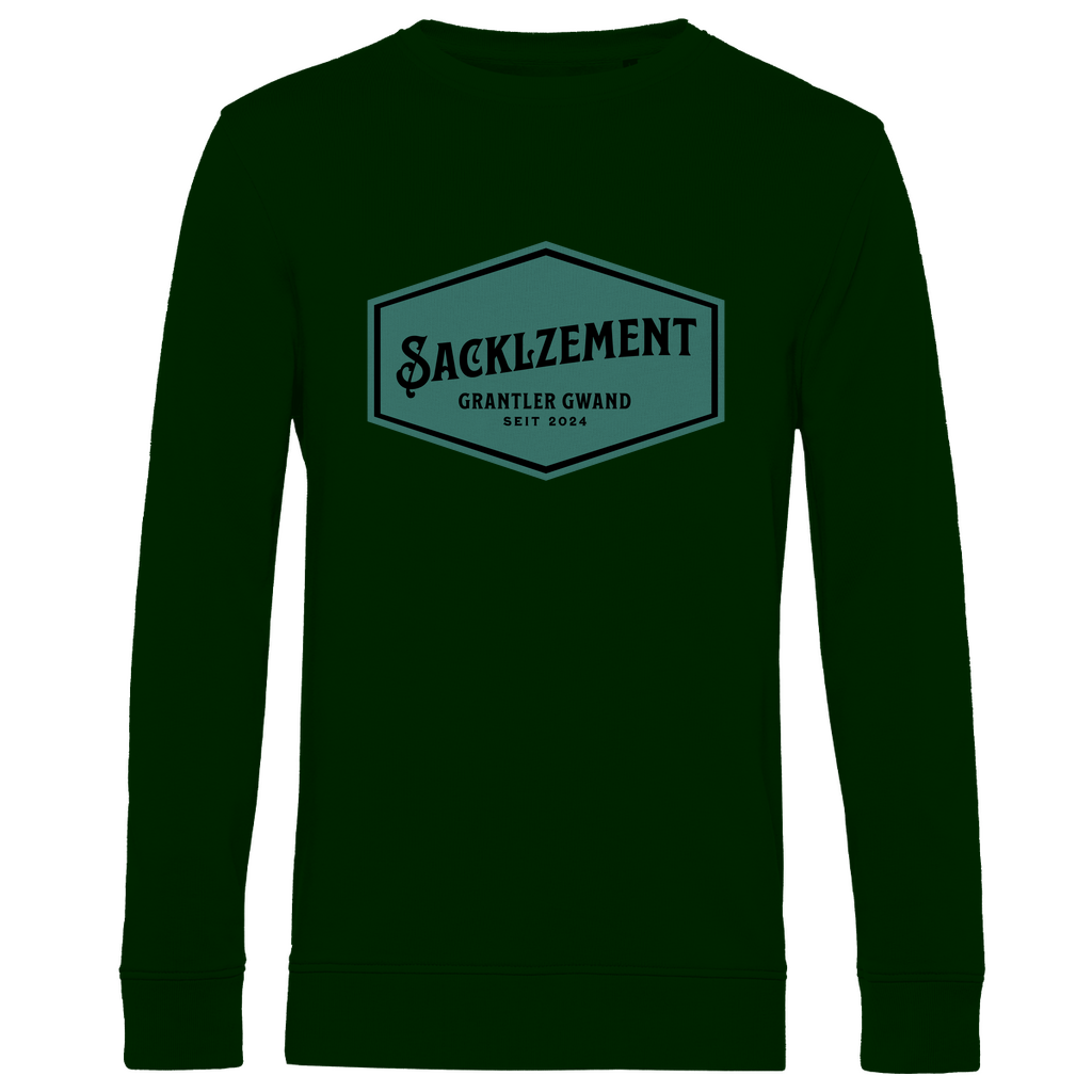 bayerisches Herren Premium Bio Sweatshirt Sacklzement - Grün - Grantler Gwand