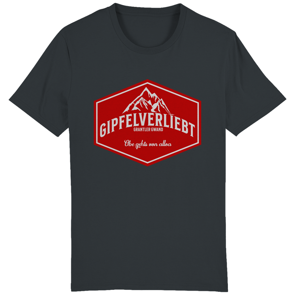 Bayerisches Herren T-Shirt Gipfelverliebt Wappen- rot - Grantler Gwand