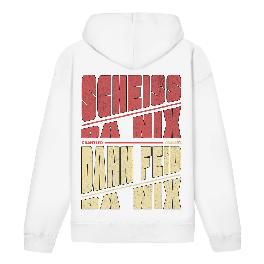 Bayerischer Hoodie unisex - Scheiss da nix, dann feid da nix - rot/beige - Grantler Gwand