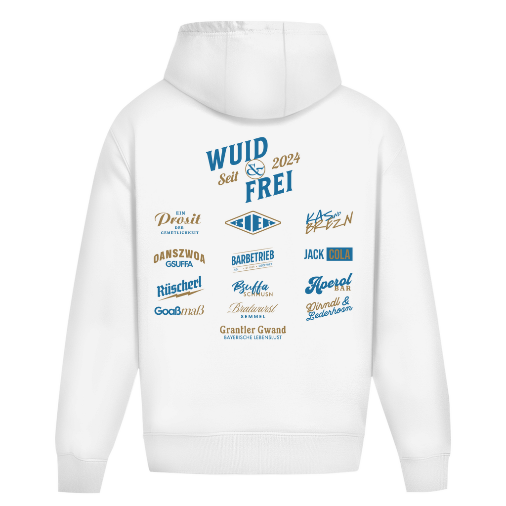 Bayerischer Heavy Oversize Hoodie Unisex - Wuid & Frei Dorfleben - Grantler Gwand
