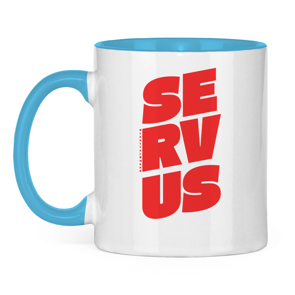 Tasse zweifarbig Servus - rot