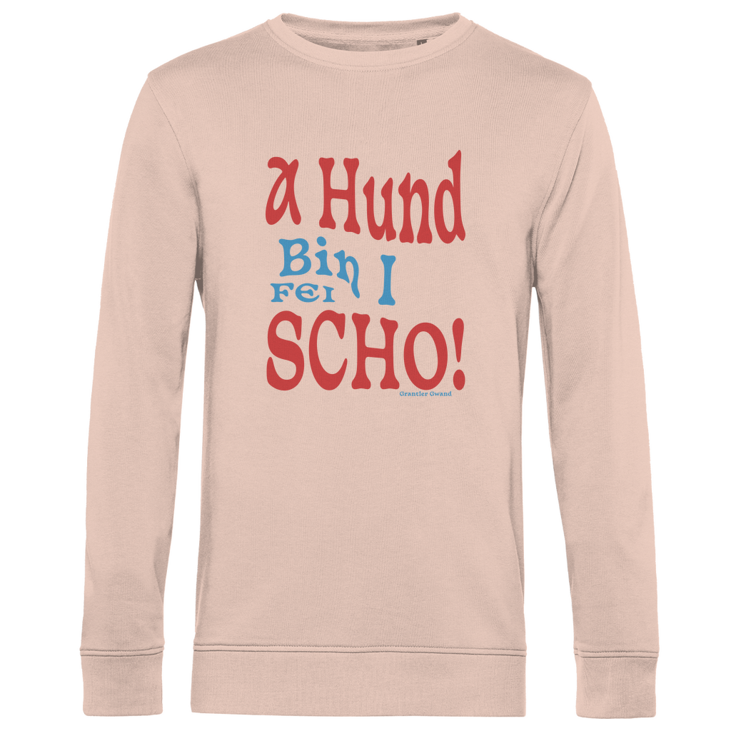 Herren Premium Bio Sweatshirt A Hund bin i fei scho - rot/blau