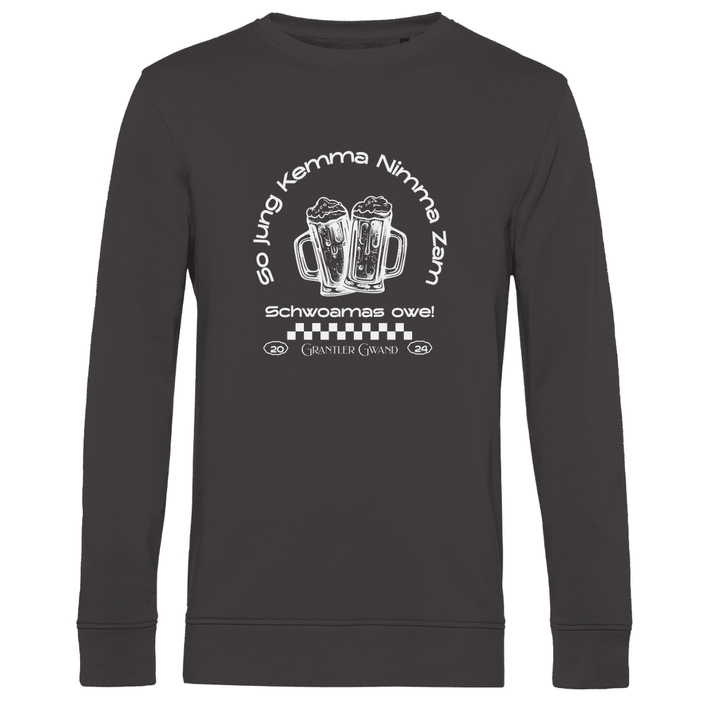 Herren Premium Bio Sweatshirt So jung kemma nimma zam, schwoamas owe - weiß