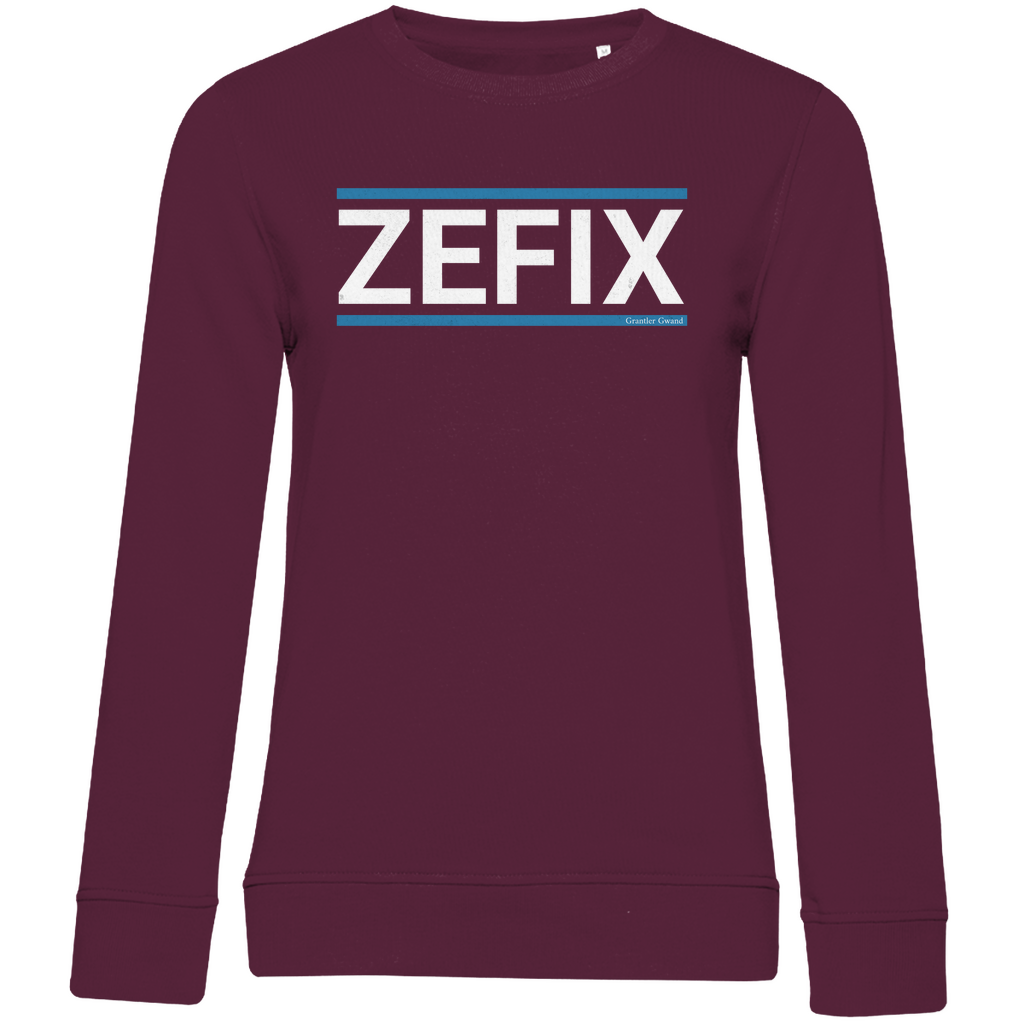 Damen Premium Bio Sweatshirt Zefix - blau/weiß