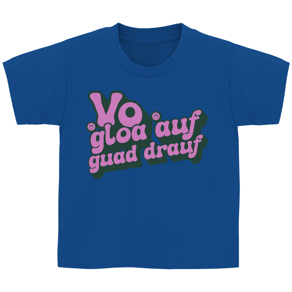 Bayerisches Kinder T-Shirt - Vo gloa auf guad drauf - lila - Grantler Gwand