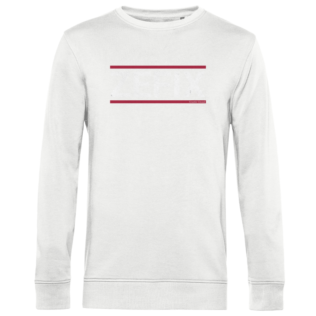 Herren Premium Bio Sweatshirt Zefix - rot/weiß