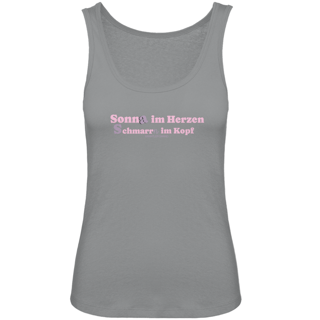 Bayerisches Damen Premium Organic Tank Top Sonna im Herzen - Rosa - Grantler Gwand