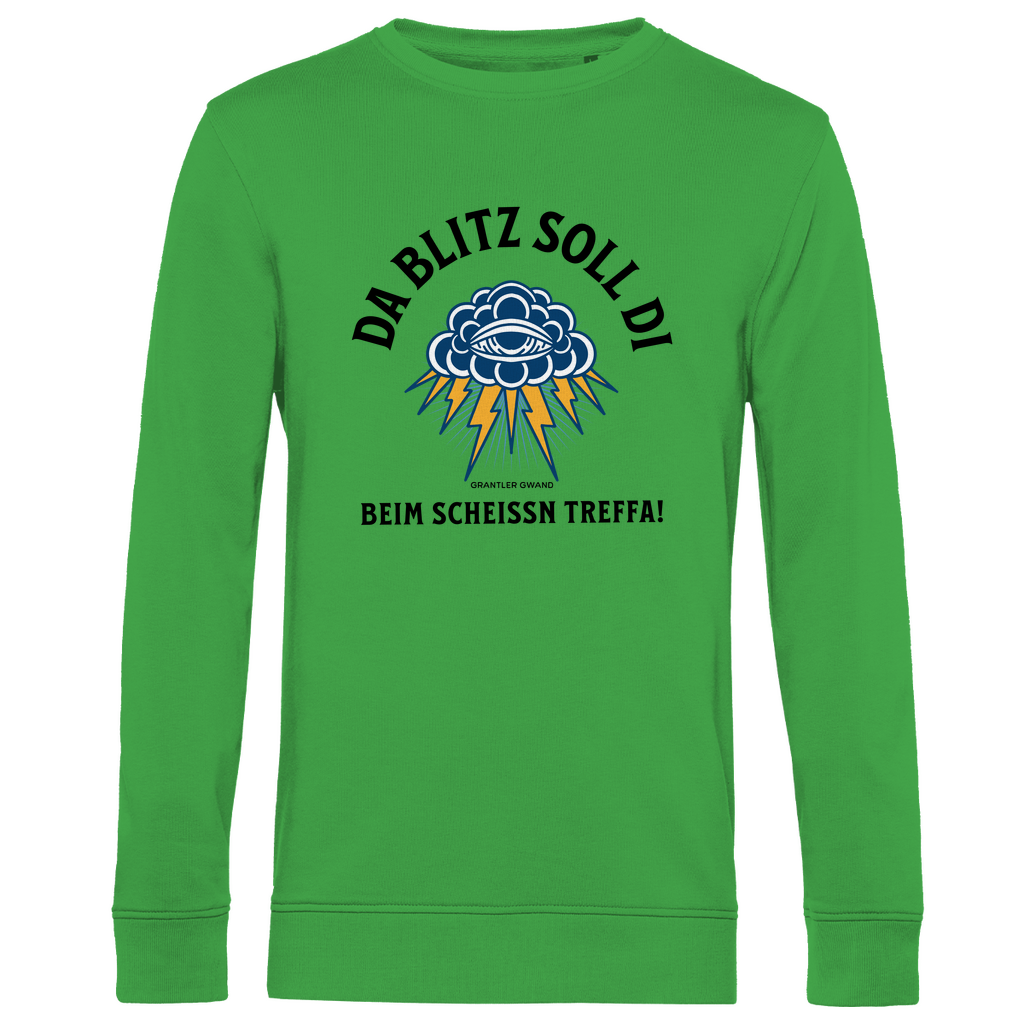 Herren Premium Bio Sweatshirt Da Blitz soll di beim scheissn treffa - schwarz