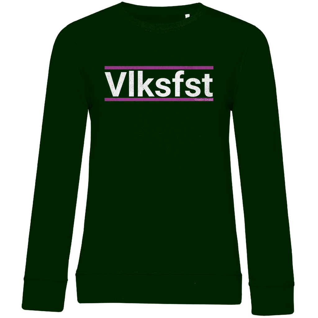 Damen Premium Bio Sweatshirt Vlksfst - lila/weiß