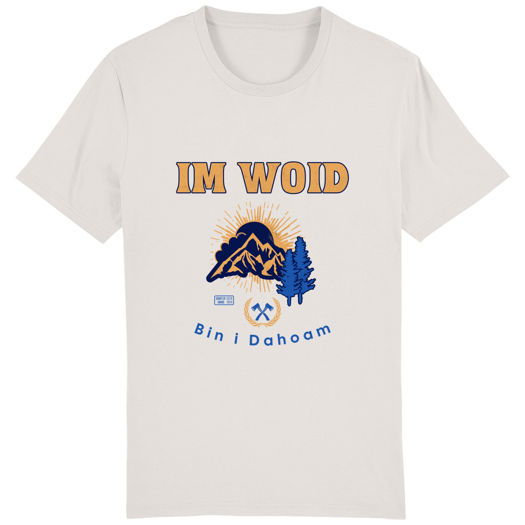 Bayerisches Herren T-Shirt Im Woid bin i dahoam - blau - Grantler Gwand
