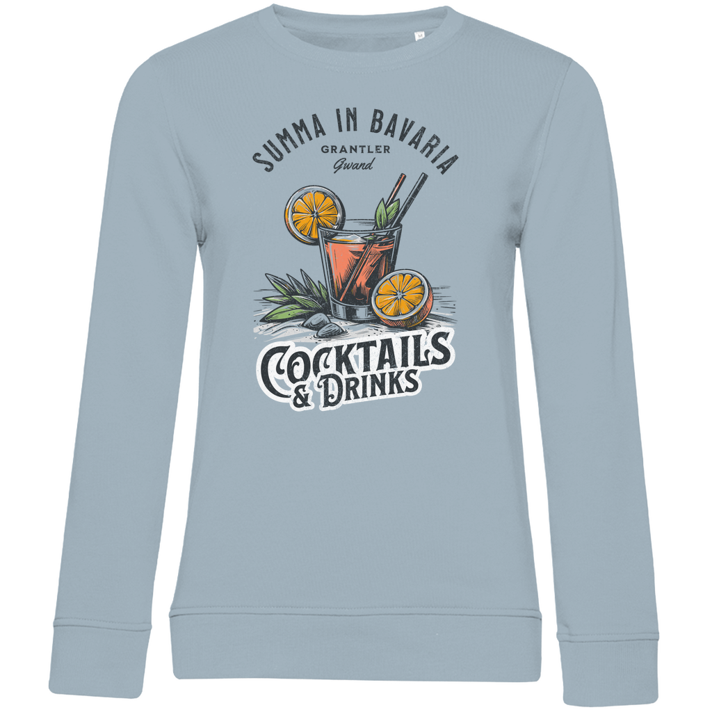 Bayerisches Damen Premium Bio Sweatshirt Summa in Bavaria - Cocktail & Drinks - Grantler Gwand