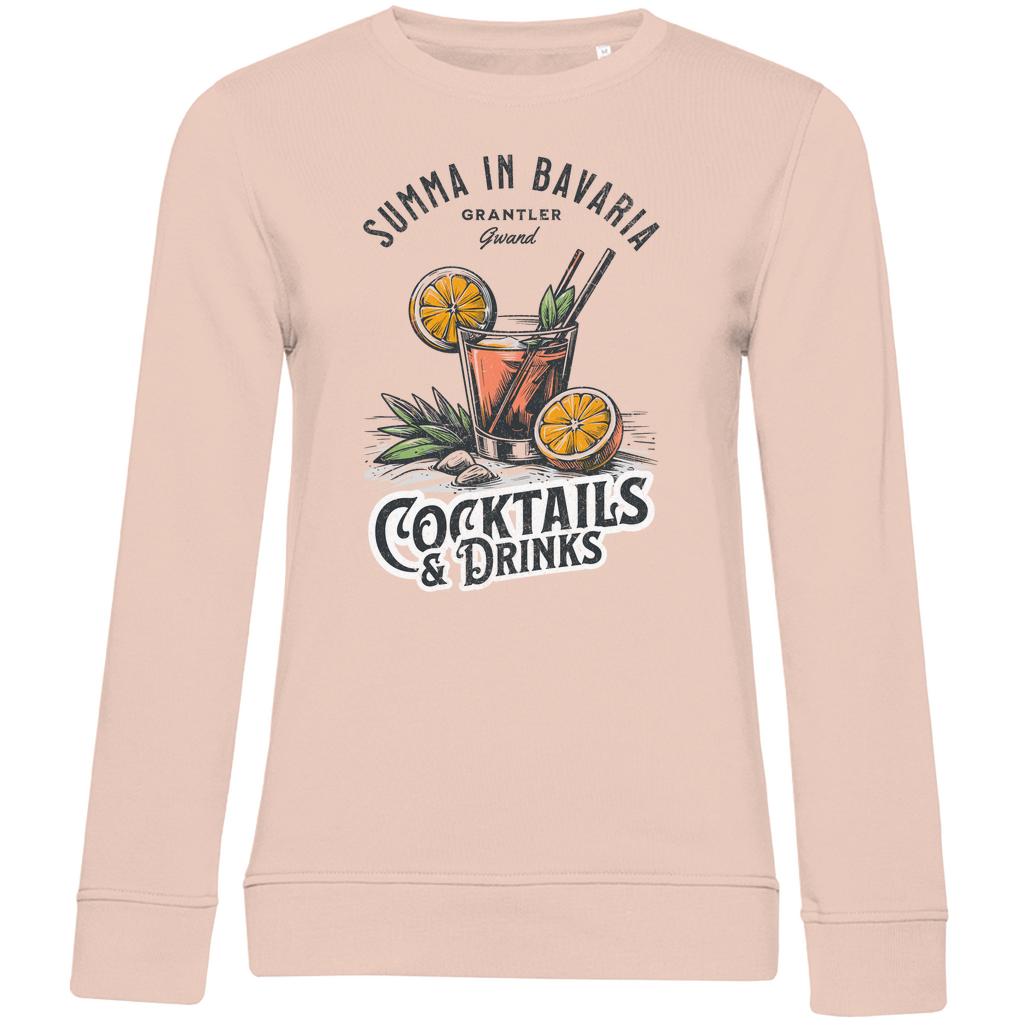 Bayerisches Damen Premium Bio Sweatshirt Summa in Bavaria - Cocktail & Drinks - Grantler Gwand